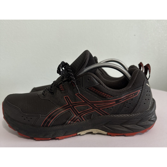 Asics Gel Venture 9 Trail Running Shoes Grey Black Red Size 12 Extra Wide Ortho - Picture 1 of 7